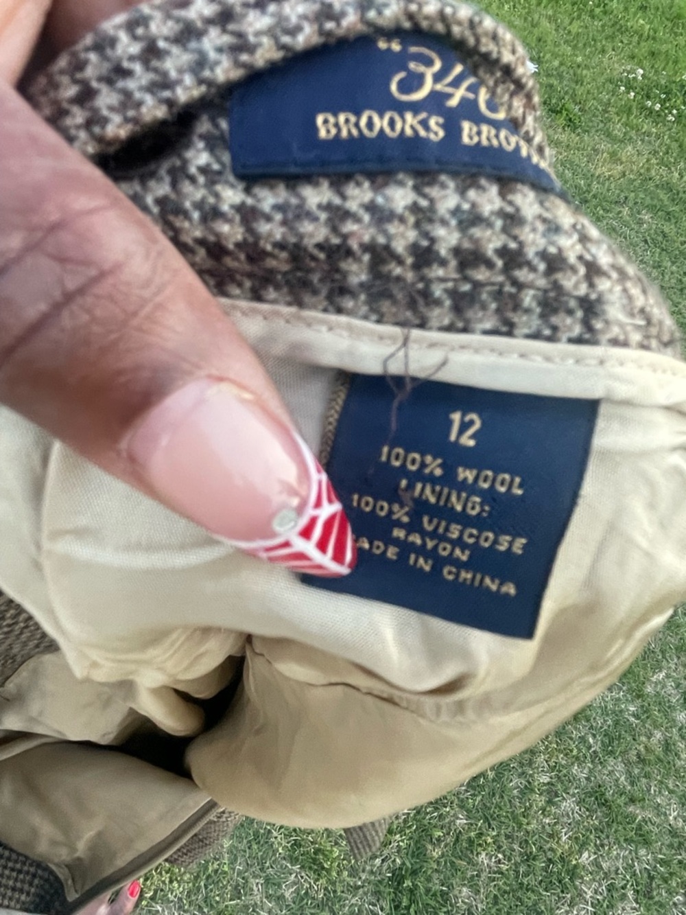 Brooks Brothers 346 Brown Houndstooth Pleated Pencil Skirt - Picture 6 of 8
